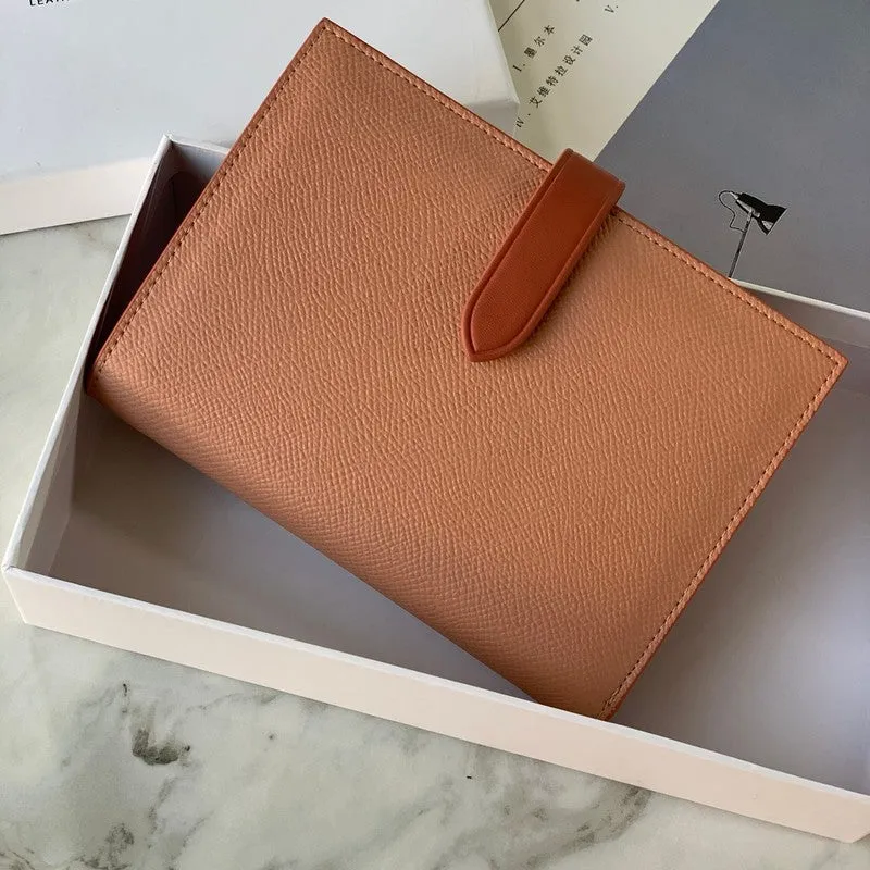 Minimalist Women Green Vegan Leather Slim Card Wallet Billfold Passport Wallet Slim Travel Wallet For Women