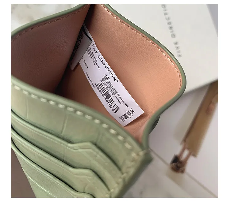 Minimalist Women Pink Vegan Leather Card Holders CONTRAST COLOR Small Card Wallet Slim Card Holder Credit Card Holder For Women