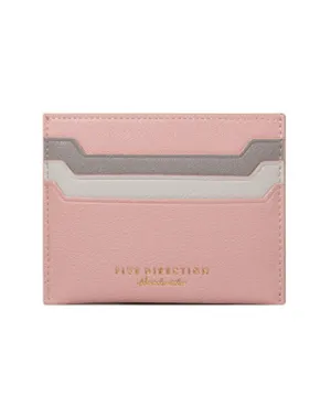 Minimalist Women Pink Vegan Leather Card Holders CONTRAST COLOR Small Card Wallet Slim Card Holder Credit Card Holder For Women