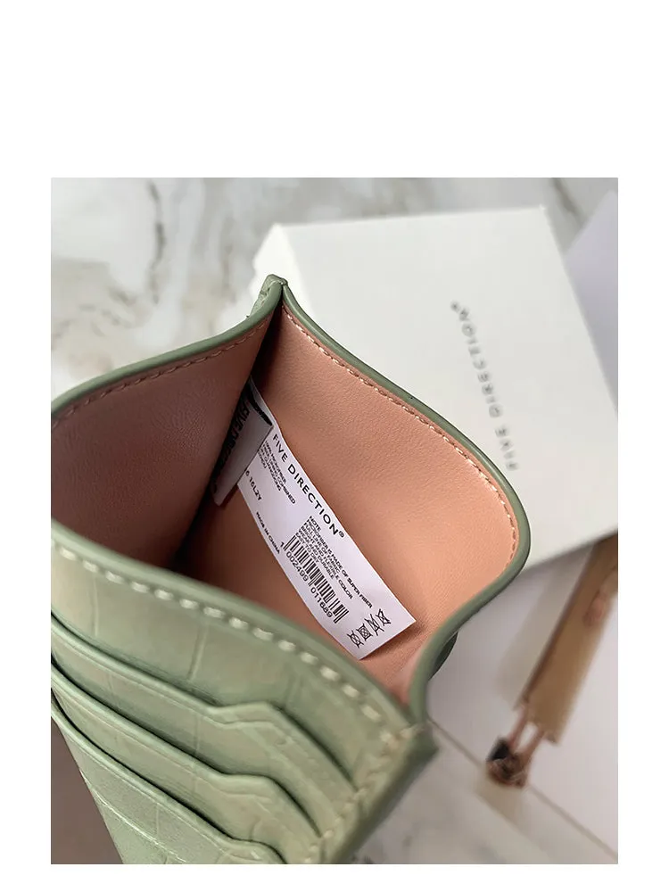 Minimalist Women Pink Vegan Leather Card Holders CONTRAST COLOR Small Card Wallet Slim Card Holder Credit Card Holder For Women