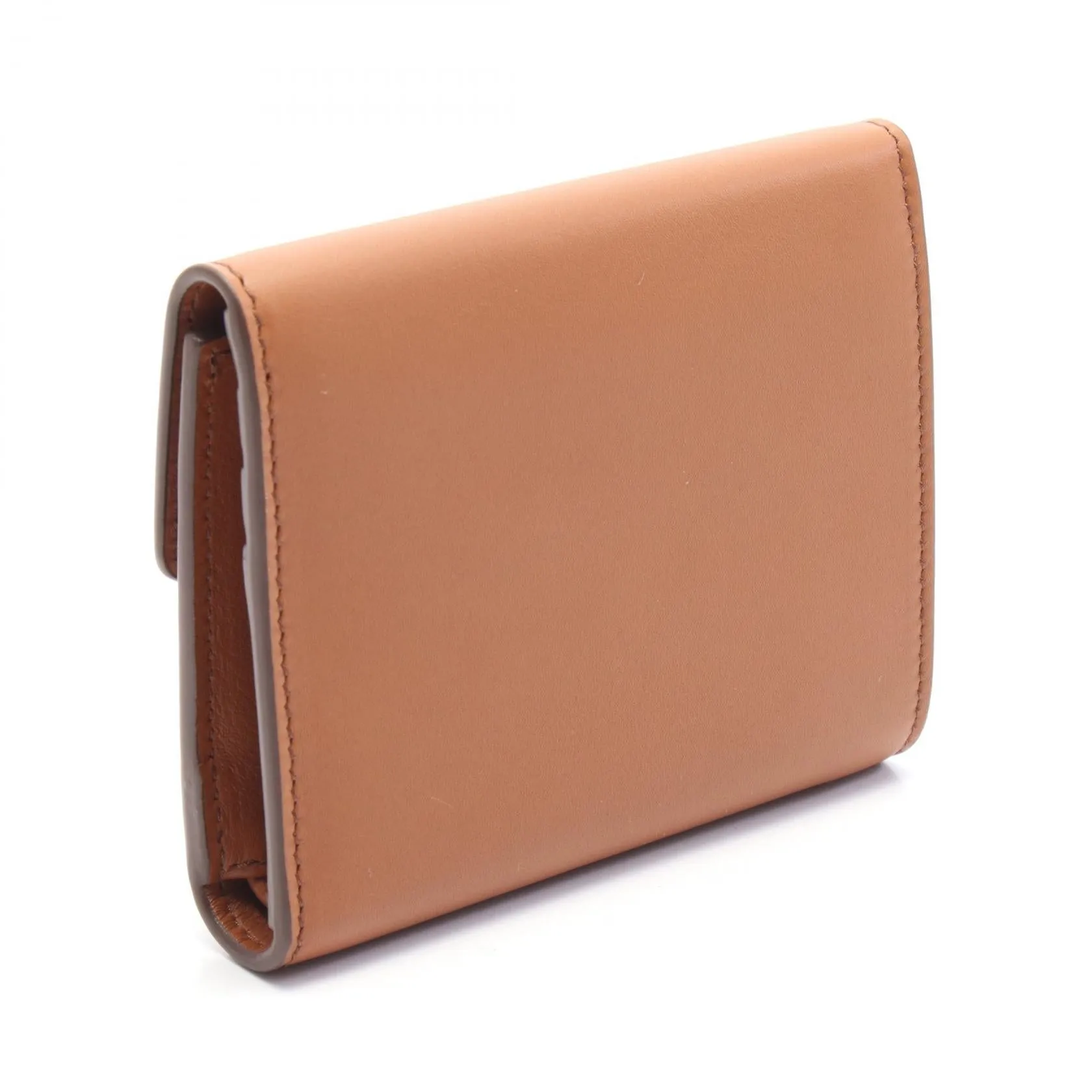 Miu Miu Leather Square Tri-Fold Wallet Brown