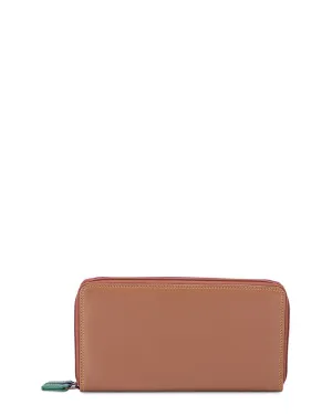 mywalit Large Double Zip Around Leather Purse
