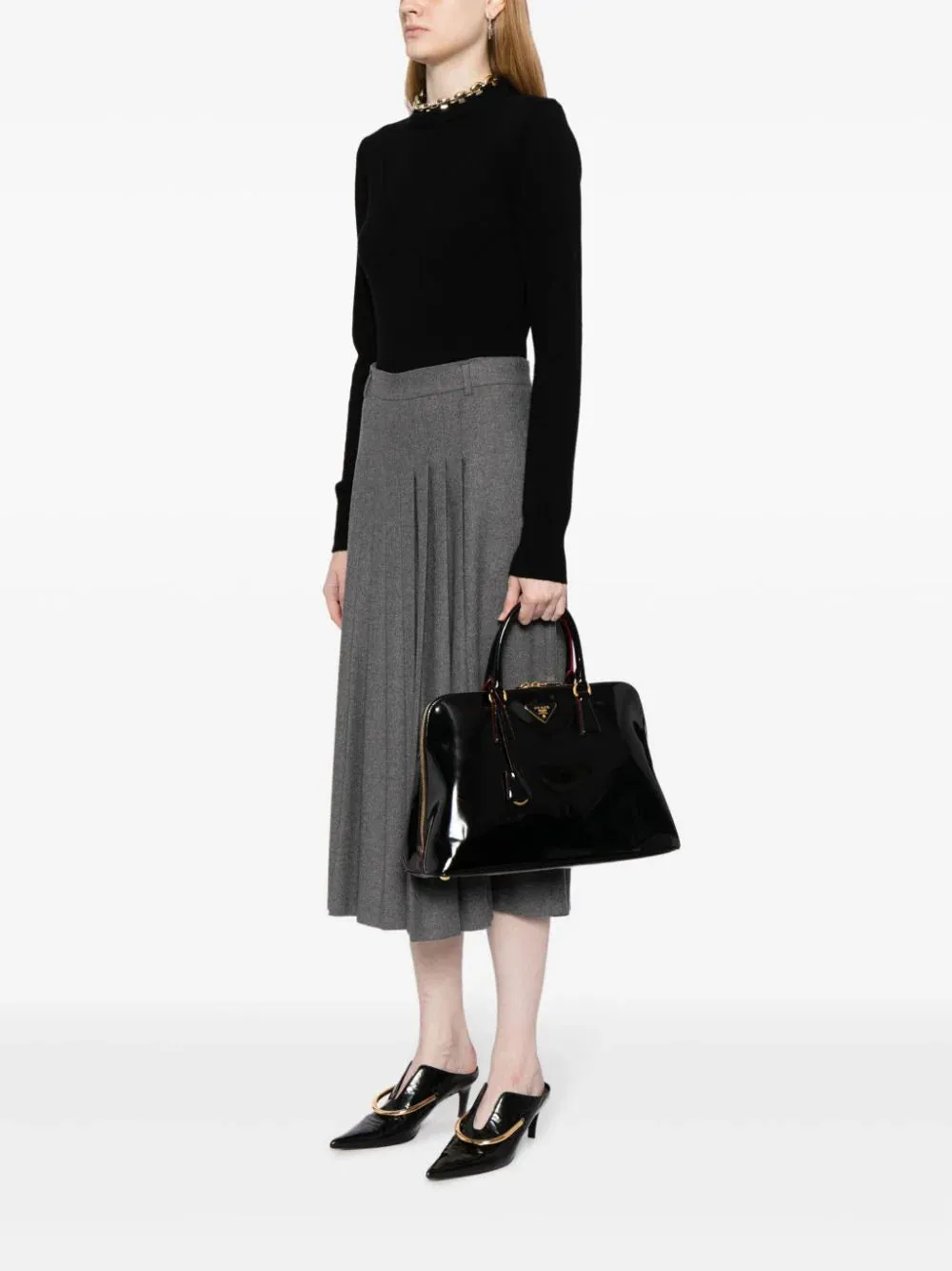 Patent Promenade Top Handle Bag