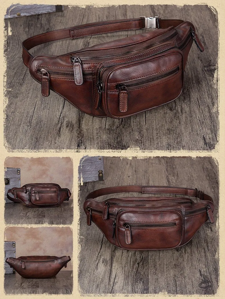 Purple Leather Womens Fanny Pack Hip Belt Bags Waist Bag Hip Bag Bum Bag for Women