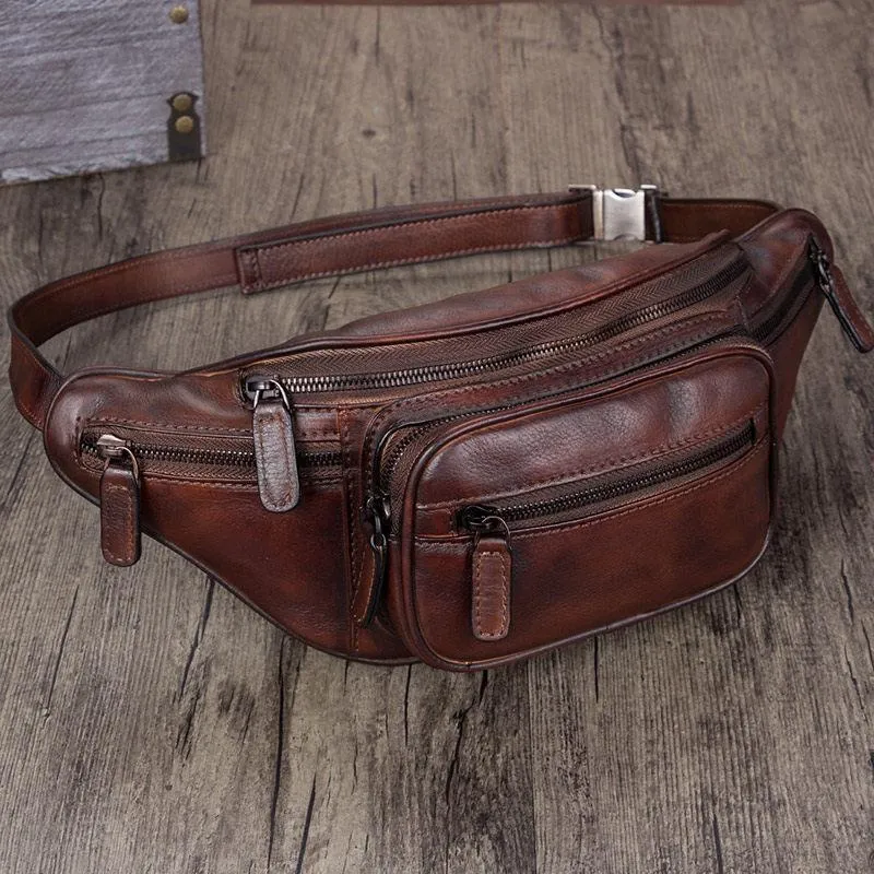 Purple Leather Womens Fanny Pack Hip Belt Bags Waist Bag Hip Bag Bum Bag for Women