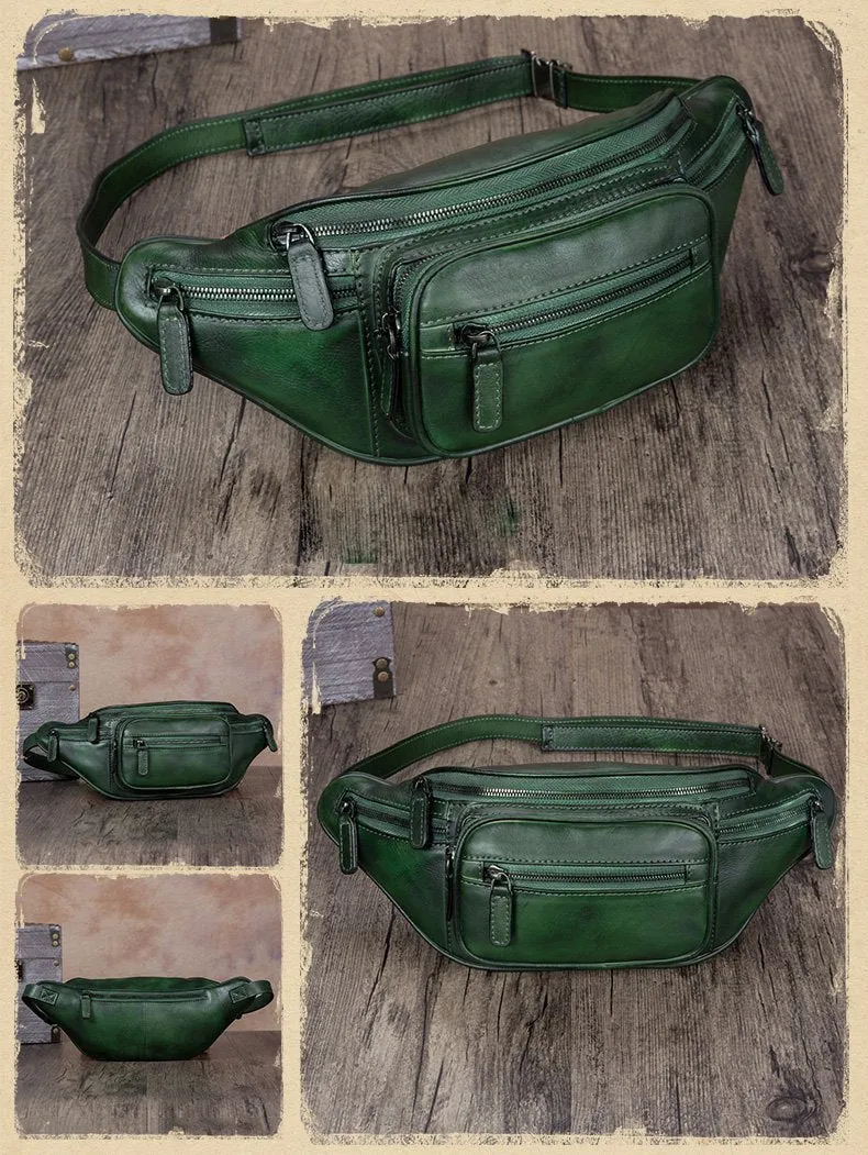 Purple Leather Womens Fanny Pack Hip Belt Bags Waist Bag Hip Bag Bum Bag for Women