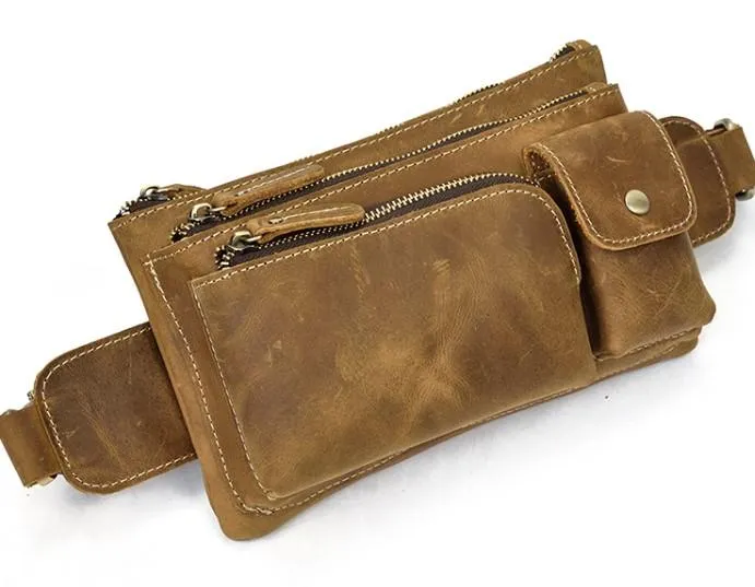 Retro and Cool LEATHER MENS FANNY PACK FOR MEN BUMBAG Vintage WAIST BAGS