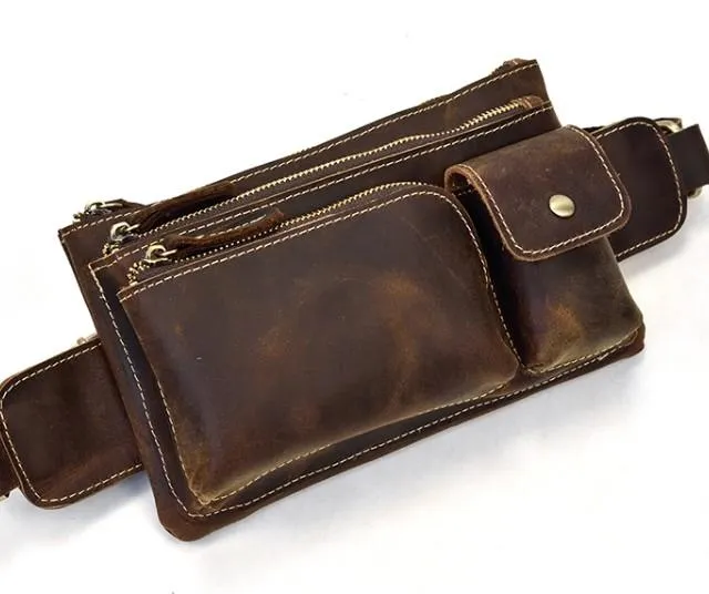 Retro and Cool LEATHER MENS FANNY PACK FOR MEN BUMBAG Vintage WAIST BAGS