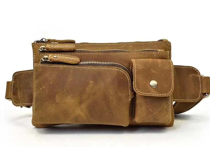 Retro and Cool LEATHER MENS FANNY PACK FOR MEN BUMBAG Vintage WAIST BAGS