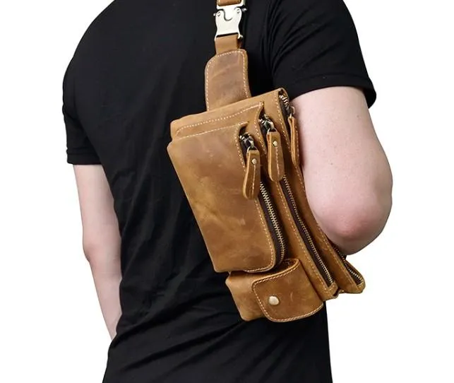 Retro and Cool LEATHER MENS FANNY PACK FOR MEN BUMBAG Vintage WAIST BAGS