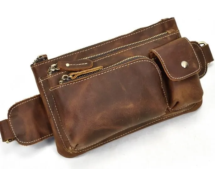 Retro and Cool LEATHER MENS FANNY PACK FOR MEN BUMBAG Vintage WAIST BAGS