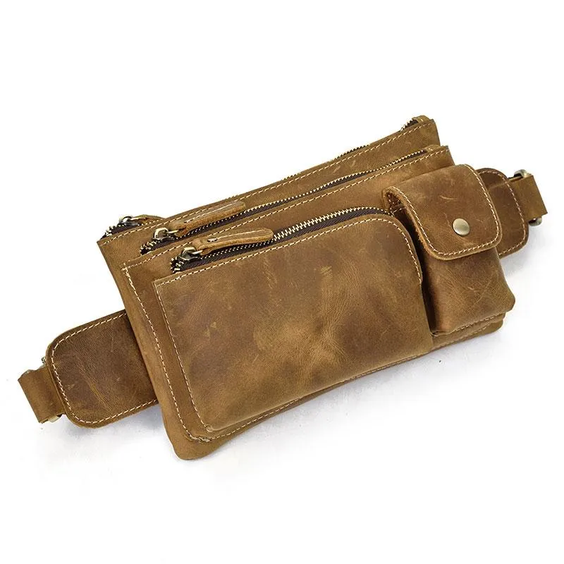 Retro and Cool LEATHER MENS FANNY PACK FOR MEN BUMBAG Vintage WAIST BAGS