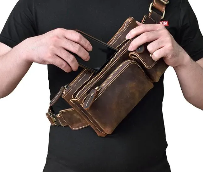 Retro and Cool LEATHER MENS FANNY PACK FOR MEN BUMBAG Vintage WAIST BAGS