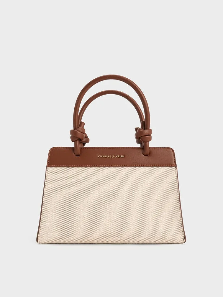 Sabine Canvas Knotted-Handle Tote Bag - Chocolate