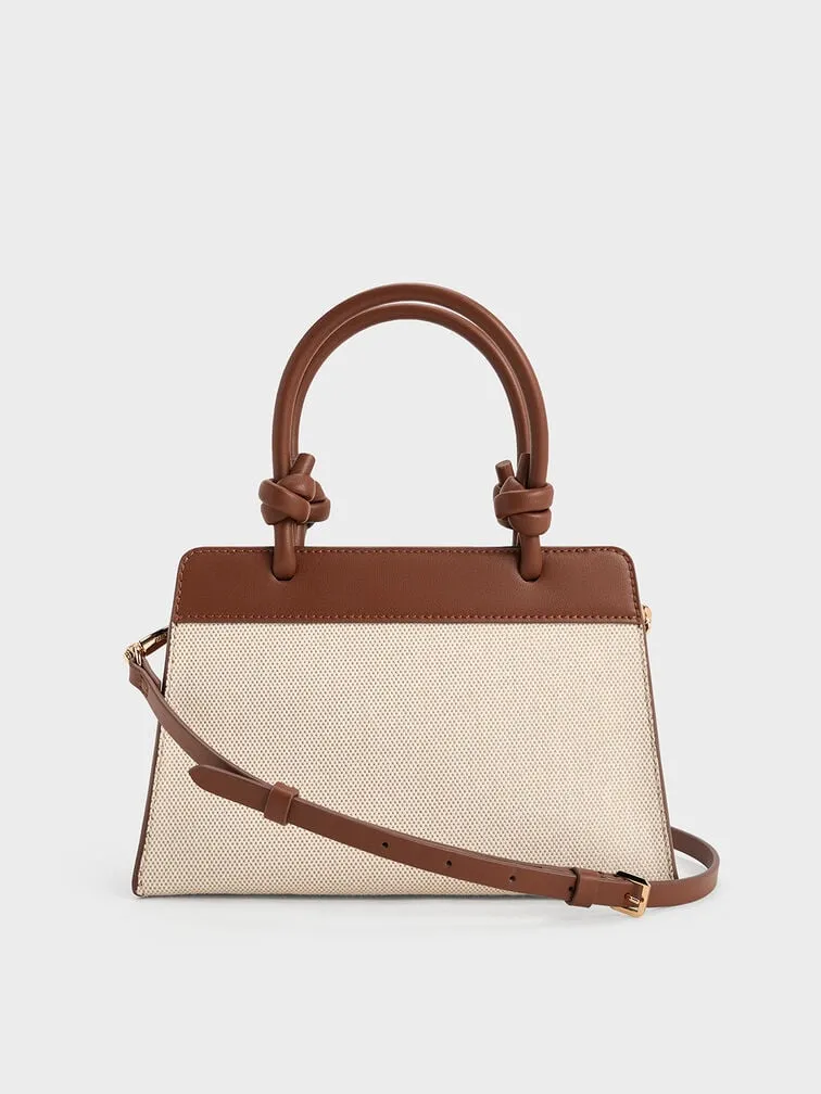 Sabine Canvas Knotted-Handle Tote Bag - Chocolate