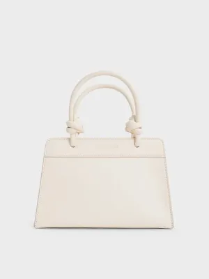 Sabine Knotted-Handle Trapeze Tote Bag - Cream