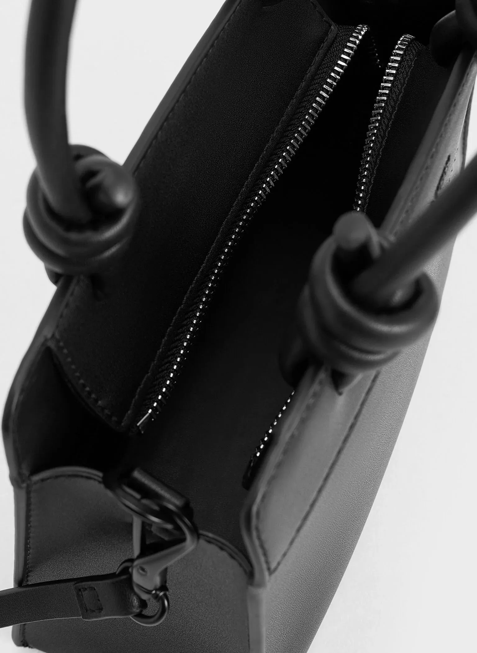 Sabine Knotted-Handle Trapeze Tote Bag - Jet Black