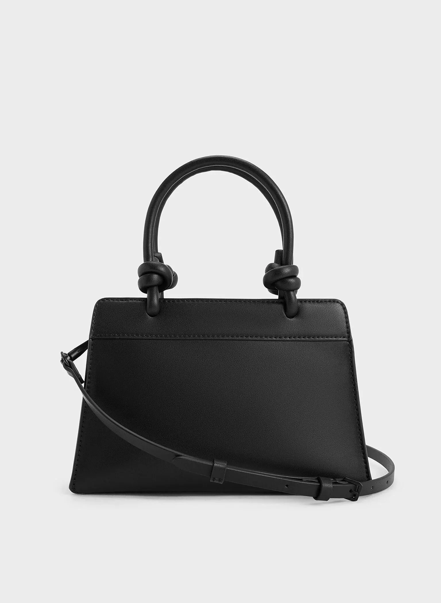 Sabine Knotted-Handle Trapeze Tote Bag - Jet Black