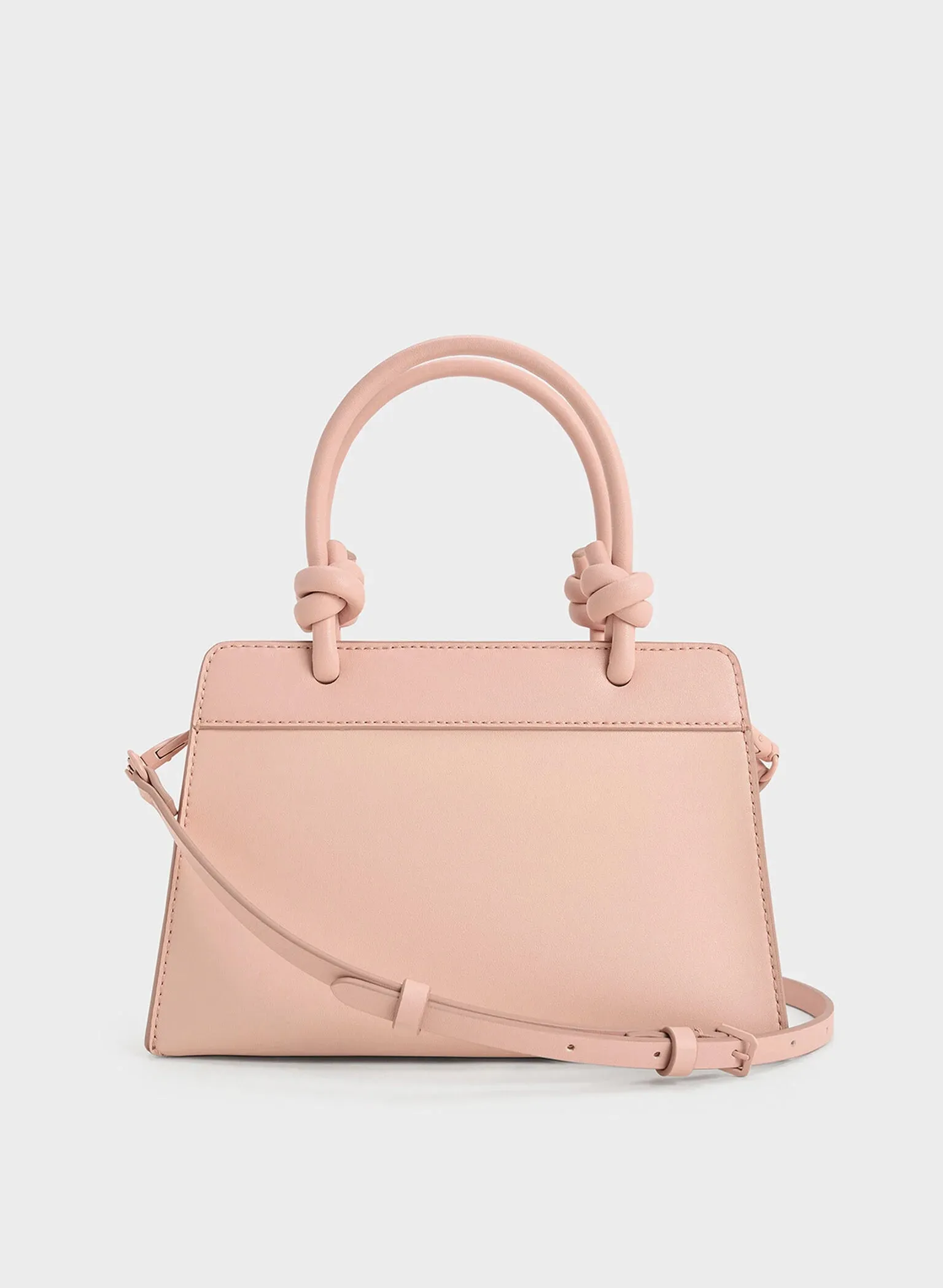 Sabine Knotted-Handle Trapeze Tote Bag - Light Pink