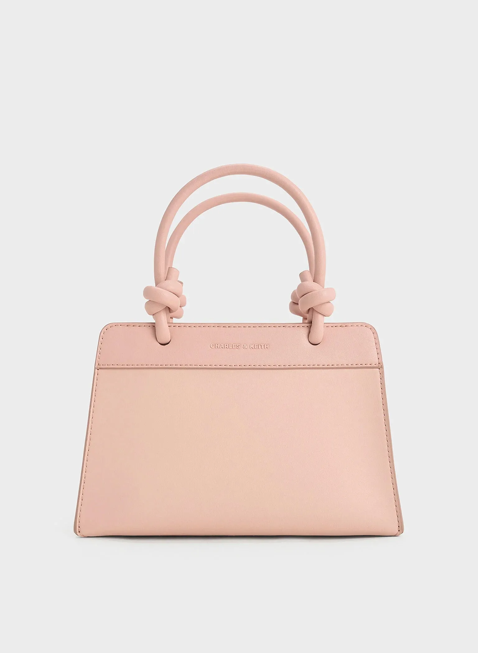 Sabine Knotted-Handle Trapeze Tote Bag - Light Pink