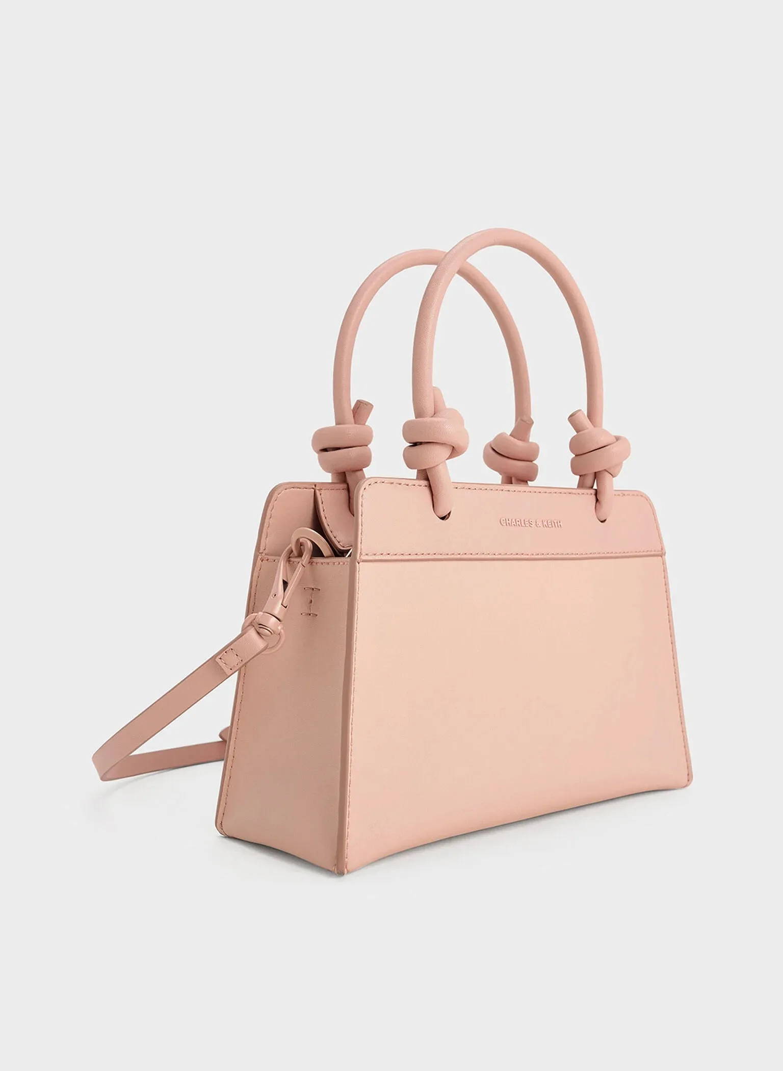 Sabine Knotted-Handle Trapeze Tote Bag - Light Pink
