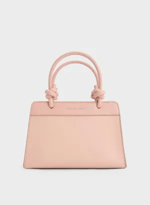 Sabine Knotted-Handle Trapeze Tote Bag - Light Pink
