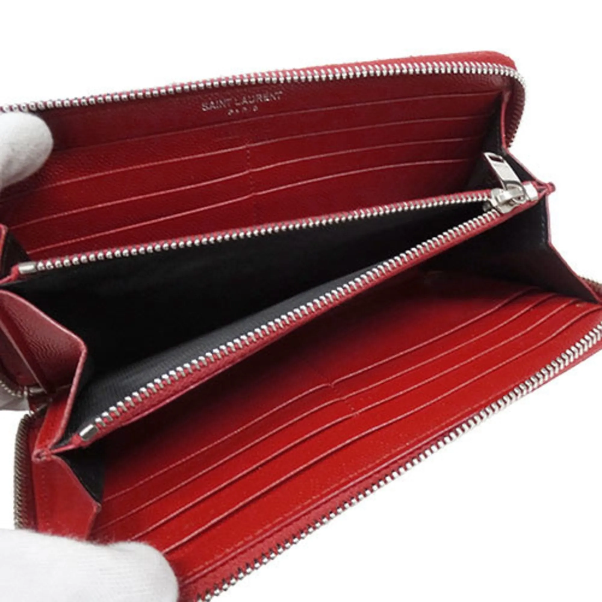 Saint Laurent  Color Suede Bill Wallet (Bi-Fold) (Pre-Owned)