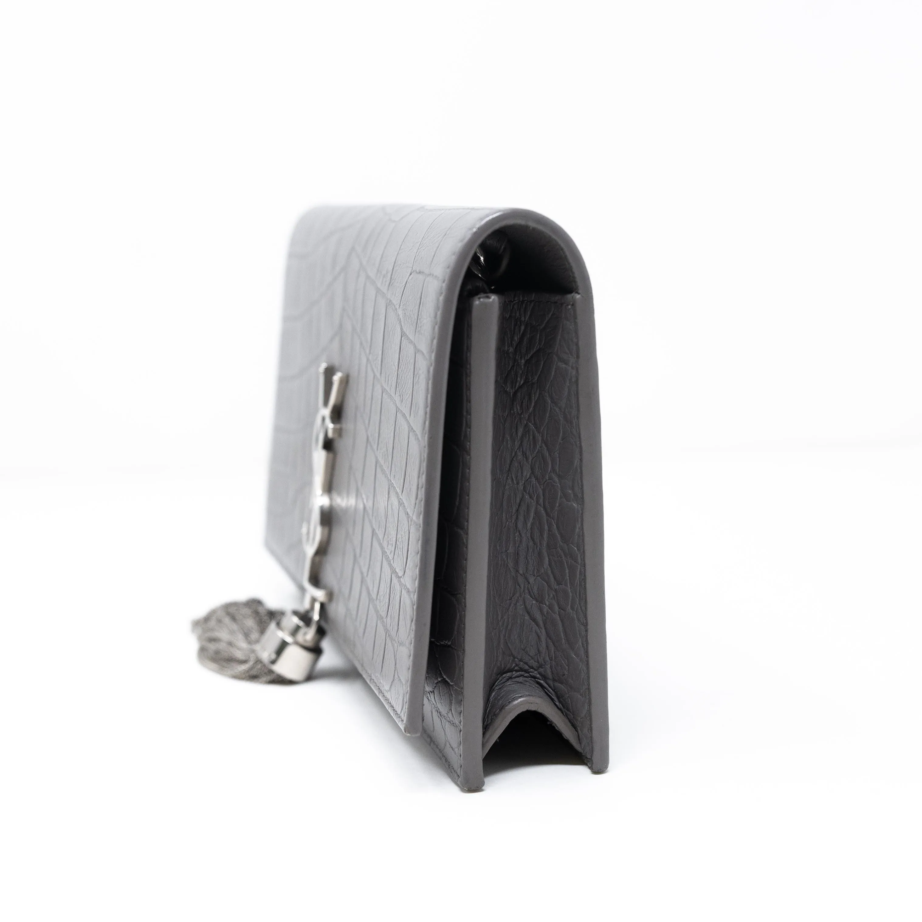 Saint Laurent Grey Small Kate Tassel Bag
