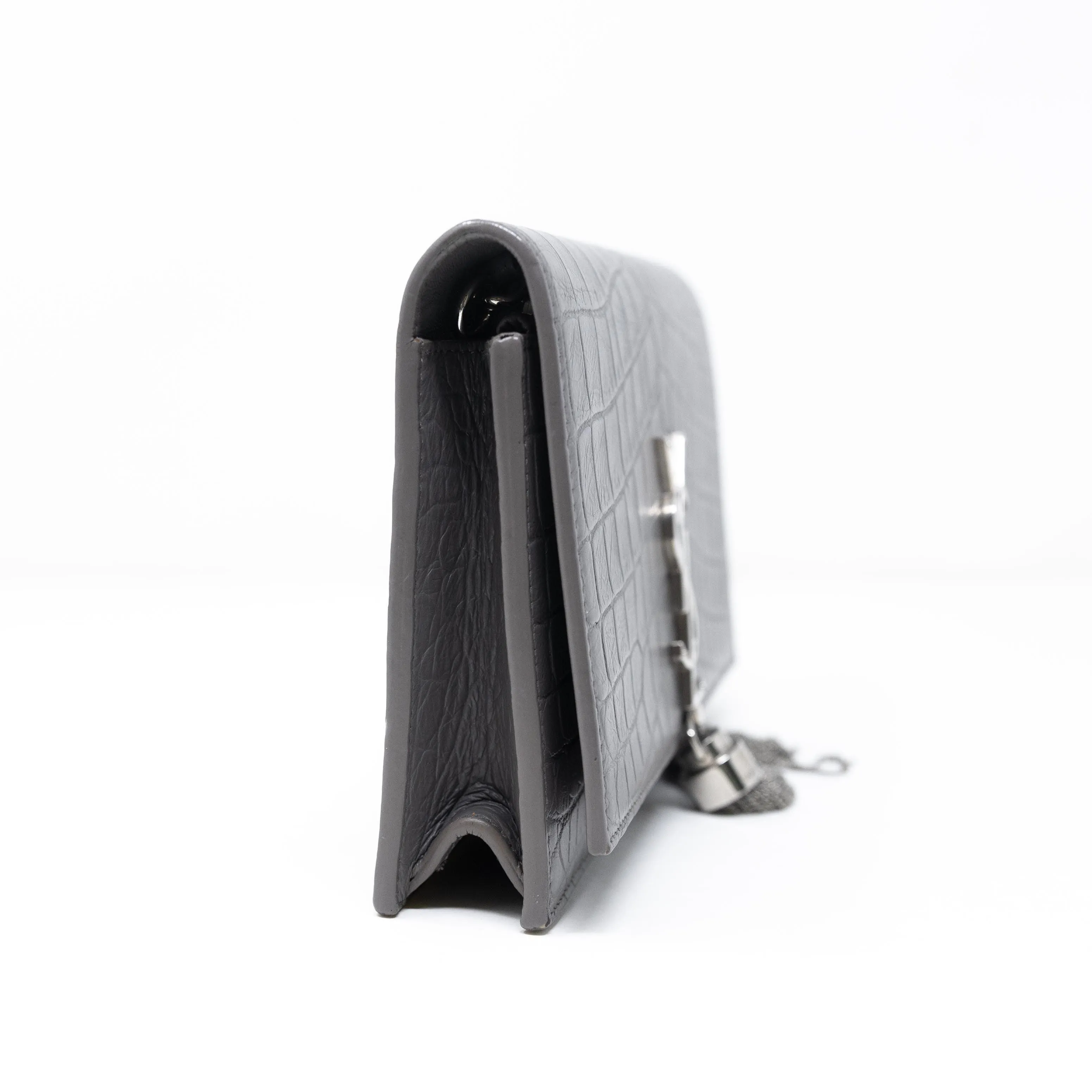 Saint Laurent Grey Small Kate Tassel Bag