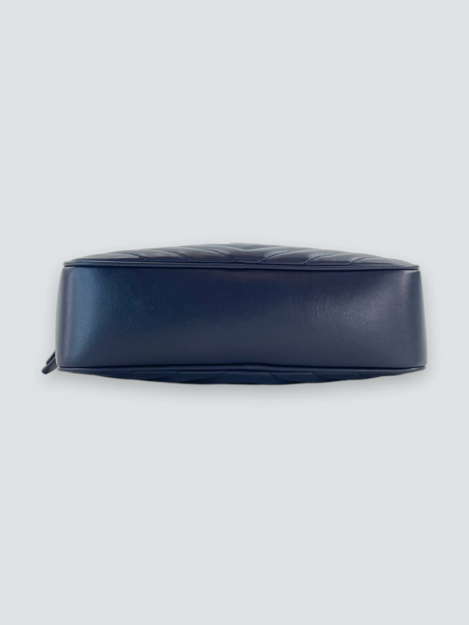 Saint Laurent Navy Leather Lou Camera Crossbody