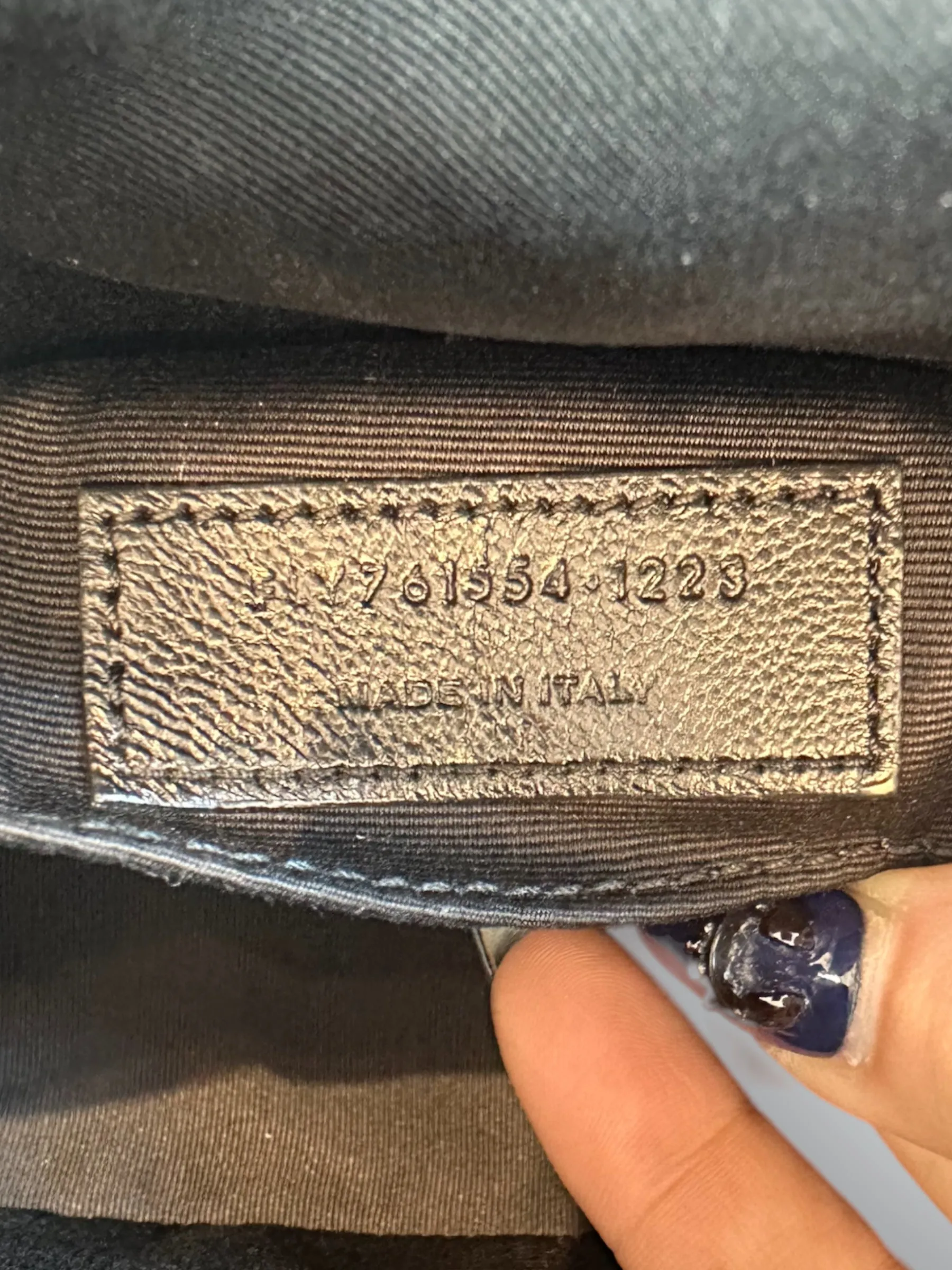 Saint Laurent Navy Leather Lou Camera Crossbody