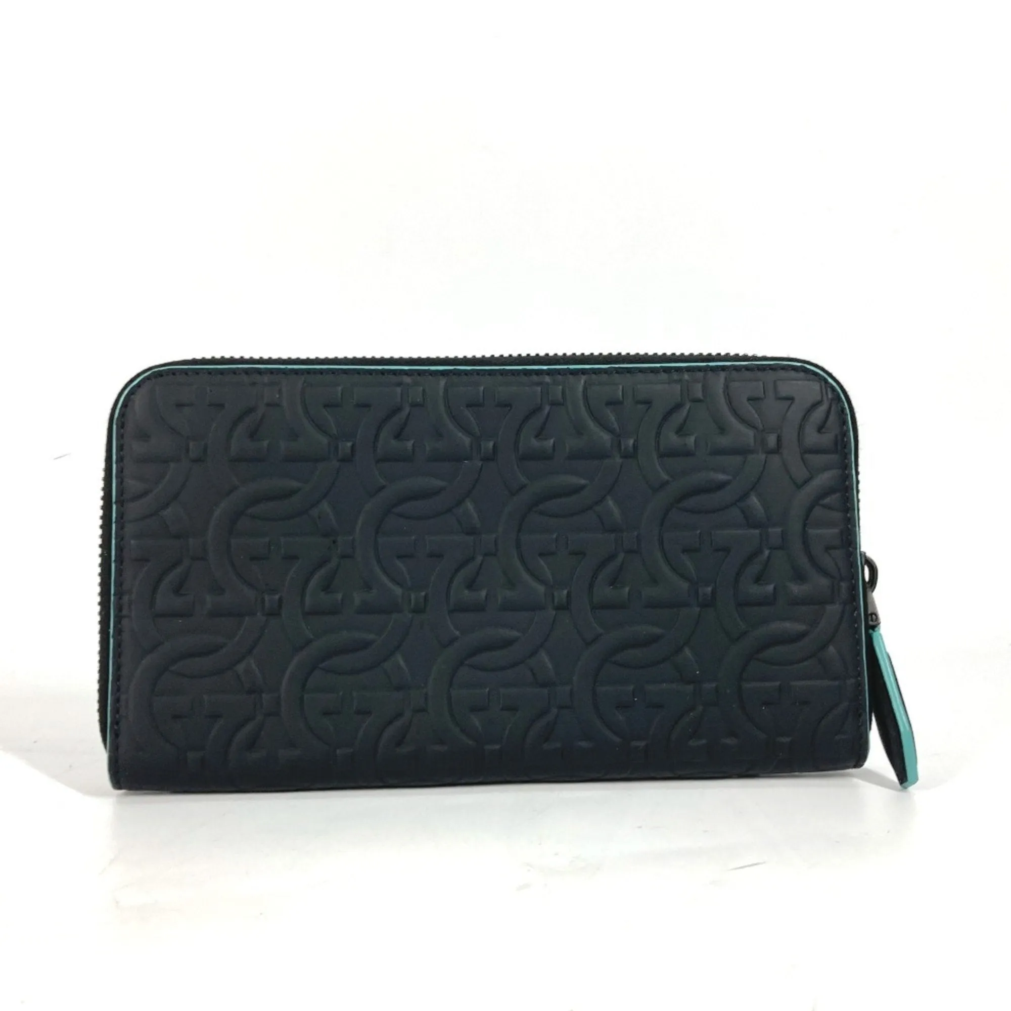 Salvatore Ferragamo blue Leather Long Wallet (Bi-Fold) (Pre-Owned)