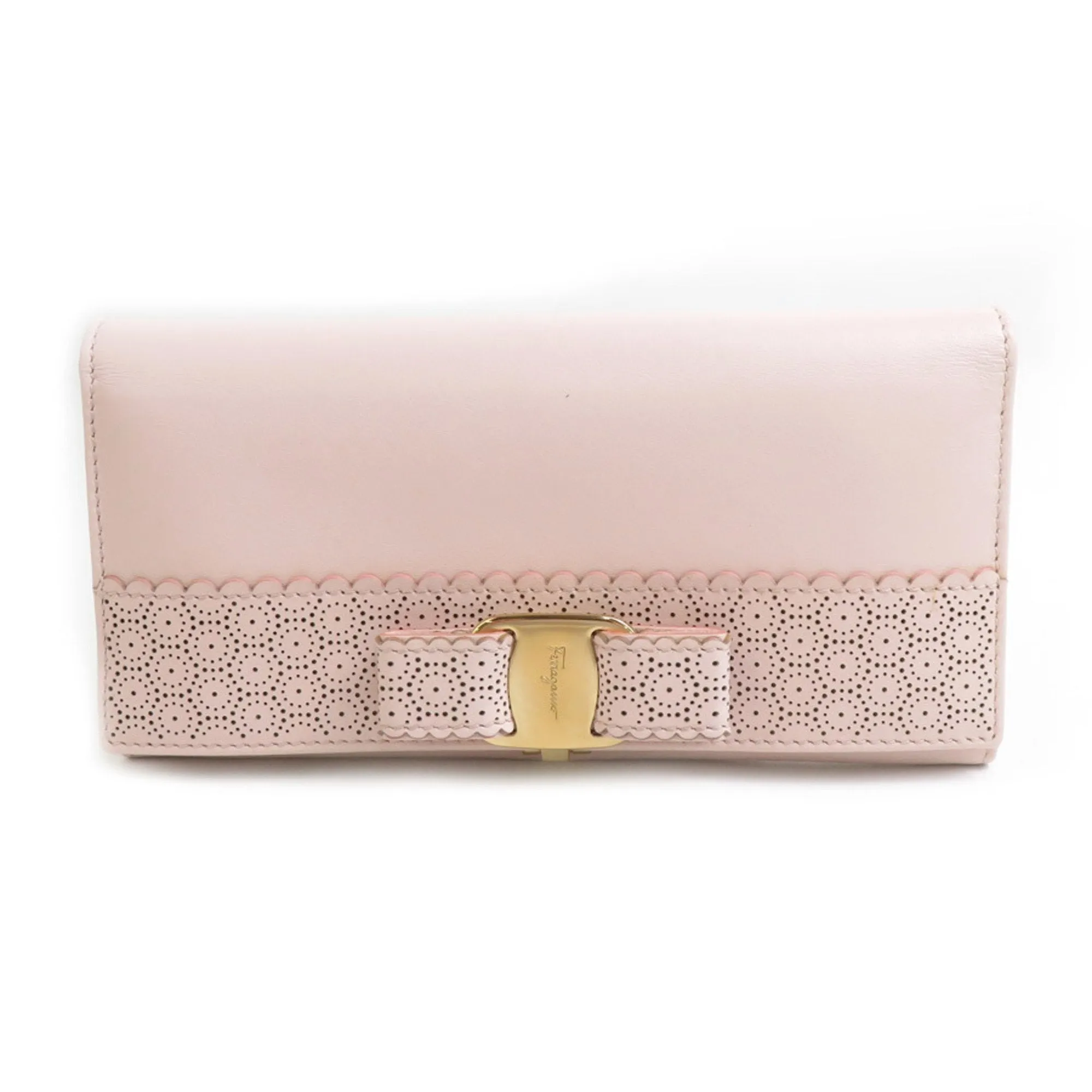 Salvatore Ferragamo Leather Long Wallet (Bi-Fold) (Pre-Owned)