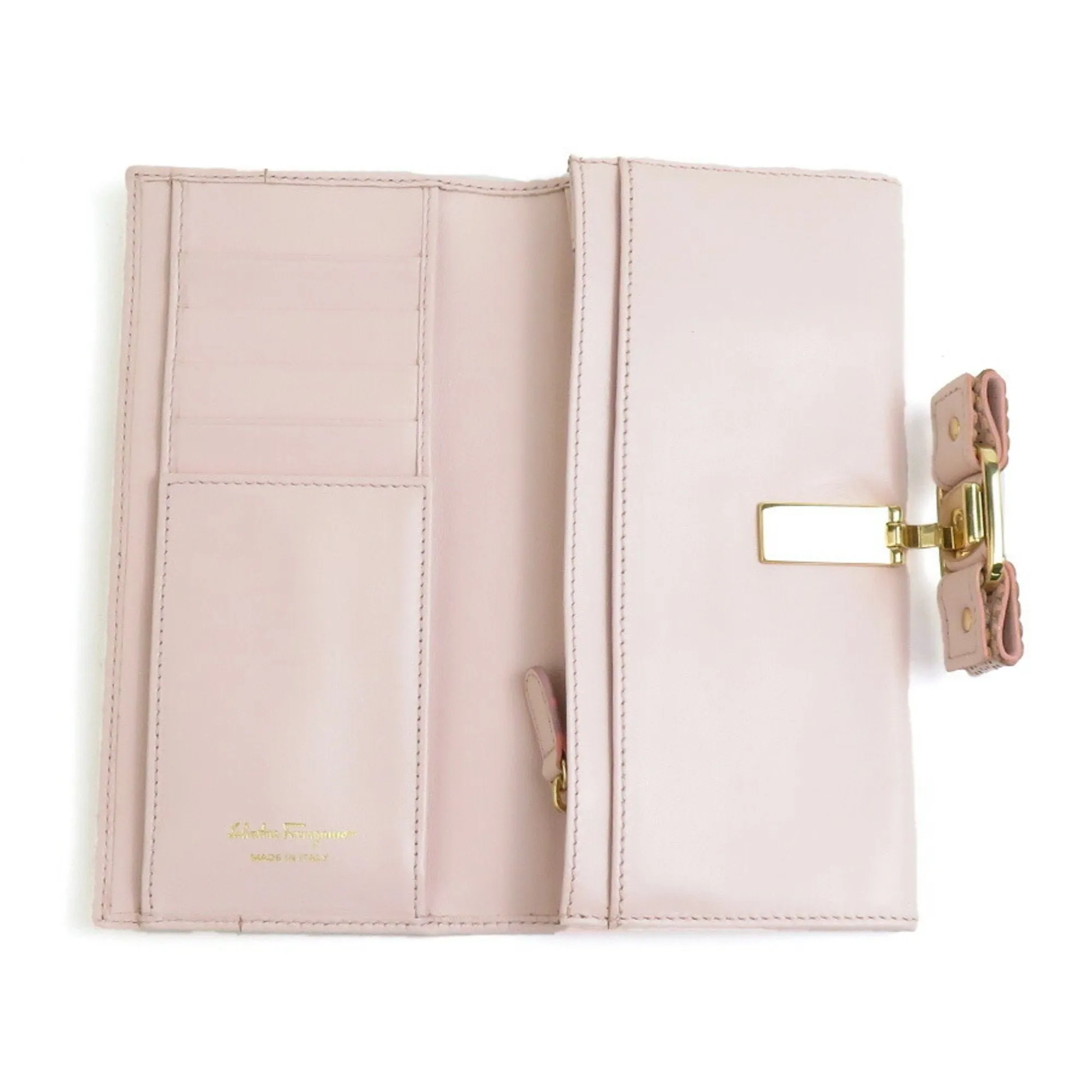 Salvatore Ferragamo Leather Long Wallet (Bi-Fold) (Pre-Owned)
