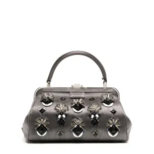 Satin Raso Embellished Ricamo Doctor's Bag