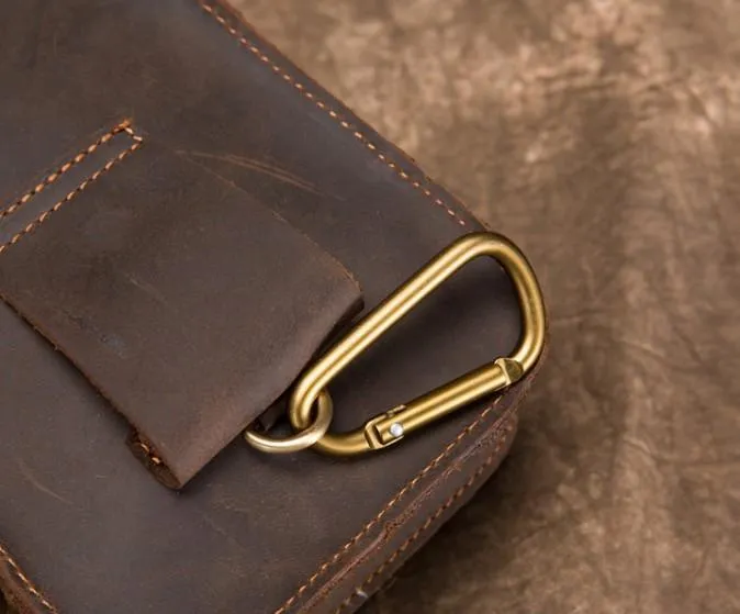 Simple Retro Leather Mens Tablet Messenger Bag Small Side Bag Messenger Bag For Men