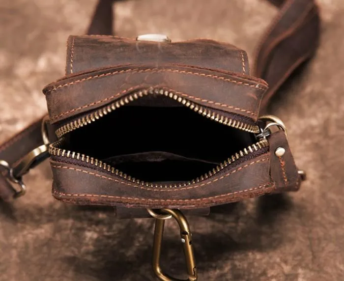 Simple Retro Leather Mens Tablet Messenger Bag Small Side Bag Messenger Bag For Men