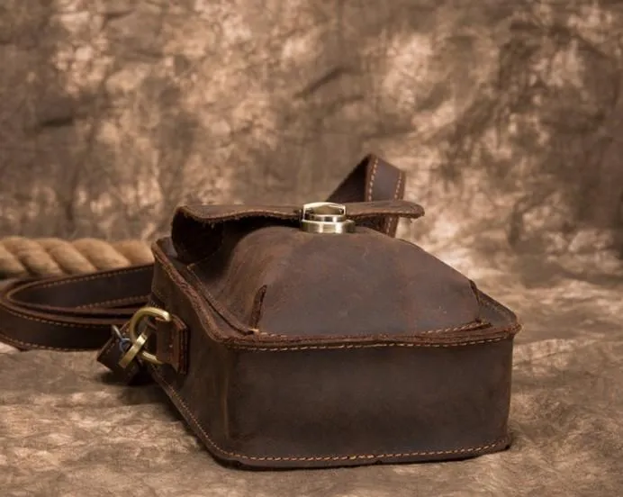 Simple Retro Leather Mens Tablet Messenger Bag Small Side Bag Messenger Bag For Men