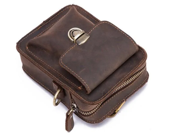 Simple Retro Leather Mens Tablet Messenger Bag Small Side Bag Messenger Bag For Men