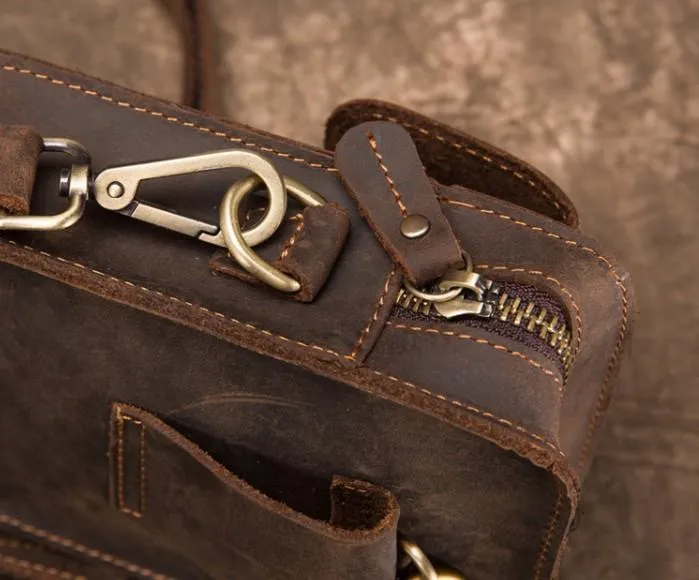 Simple Retro Leather Mens Tablet Messenger Bag Small Side Bag Messenger Bag For Men