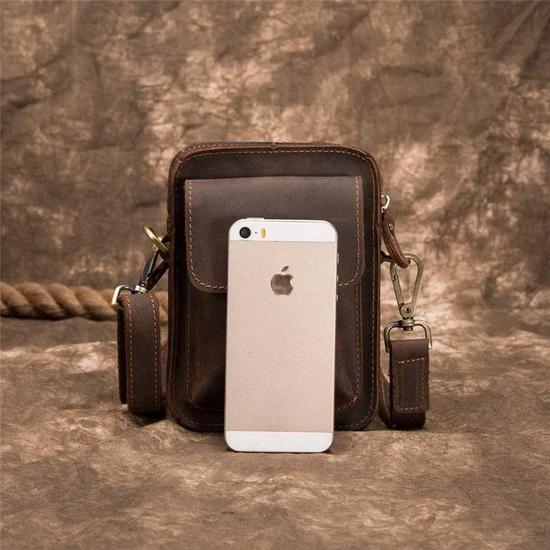 Simple Retro Leather Mens Tablet Messenger Bag Small Side Bag Messenger Bag For Men