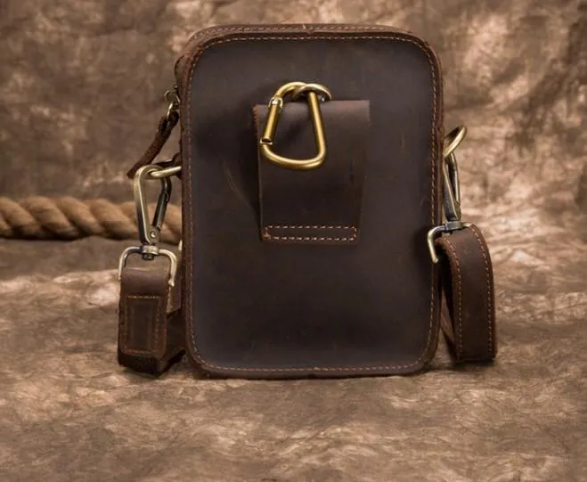 Simple Retro Leather Mens Tablet Messenger Bag Small Side Bag Messenger Bag For Men