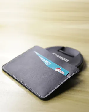 Slim Women Black Leather Card Wallet Minimalist Card Holder Wallet For Women