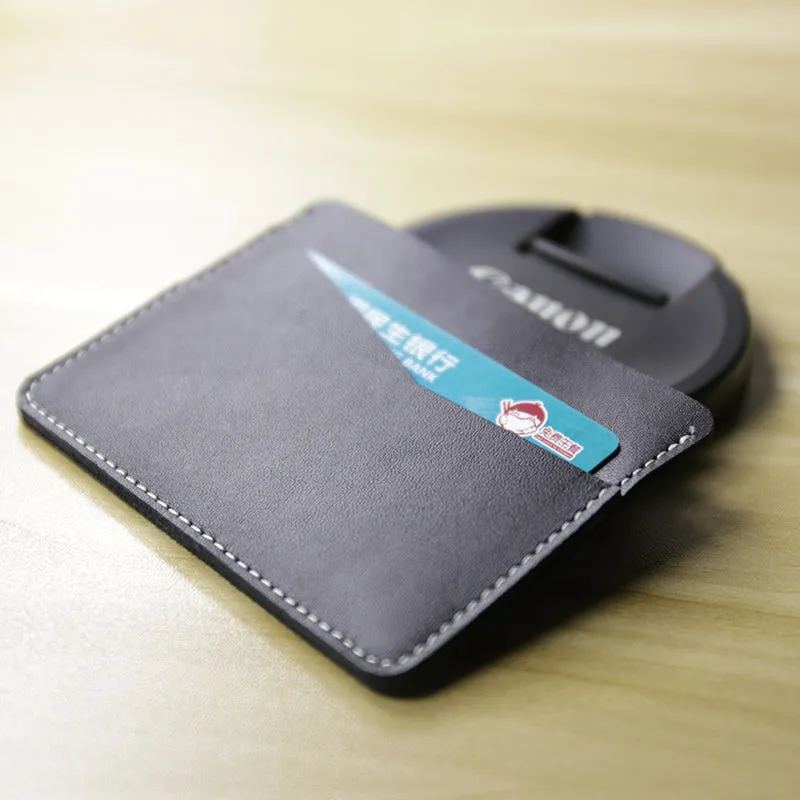 Slim Women Black Leather Card Wallet Minimalist Card Holder Wallet For Women