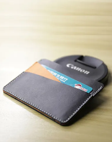 Slim Women Black Leather Card Wallet Minimalist Card Holder Wallet For Women