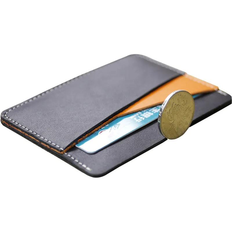 Slim Women Black&Pink Leather Card Wallet Minimalist Card Holder Wallet For Women