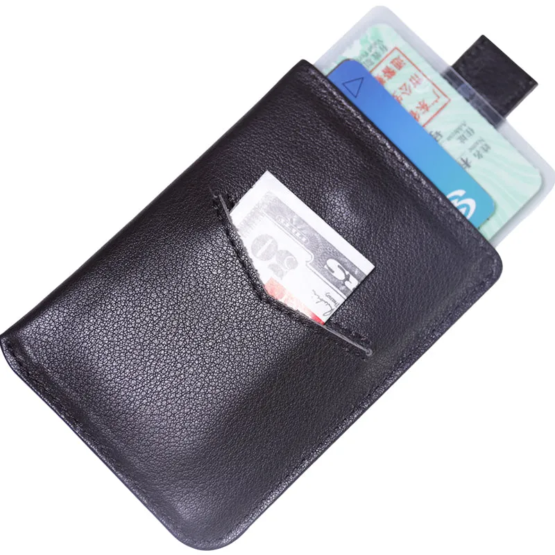 Slim Women Coffee Vertical Leather Card Wallet Minimalist Card Holder Wallet For Women