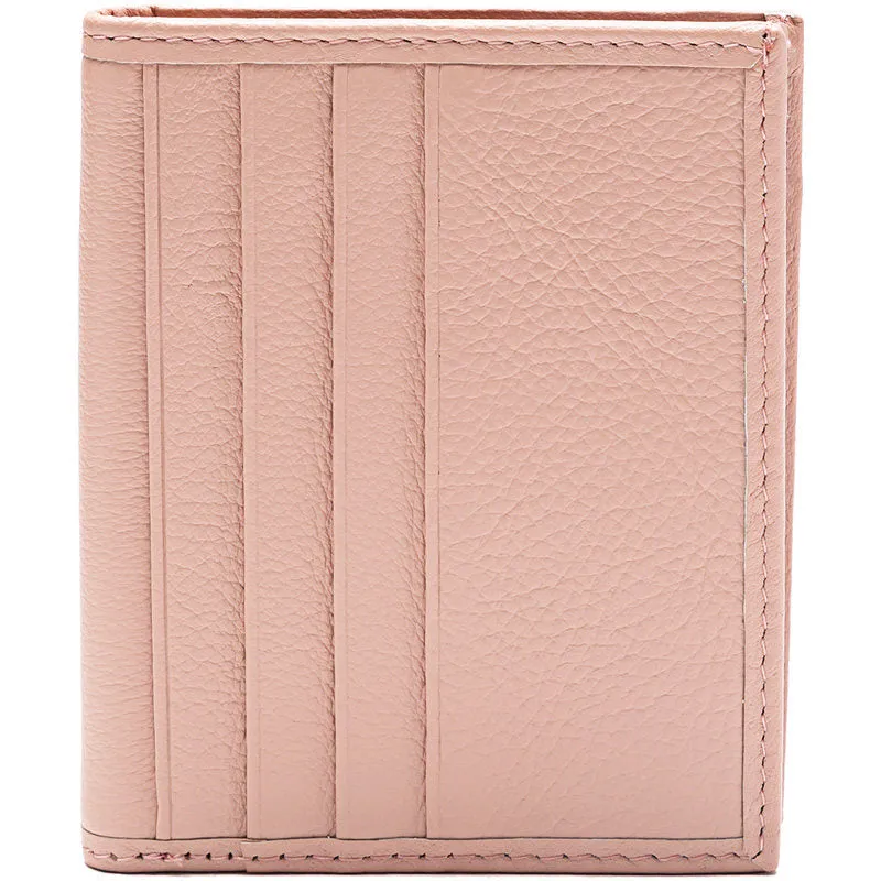 Slim Women Pink Leather Card Holder Small Card Wallet Card Holder Credit Card Holder For Women