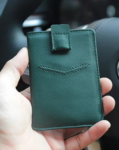 Slim Women Pink Vertical Leather Card Wallet Minimalist Card Holder Wallet For Women