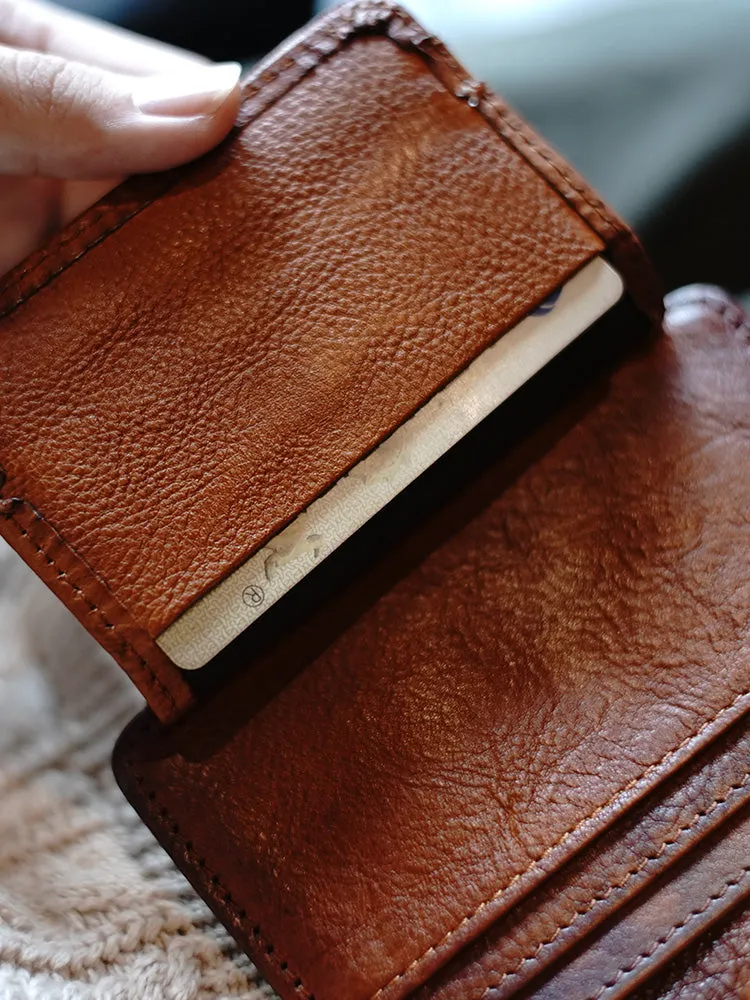 Slim Womens Brown Leather Card Holders Wallet Card Wallet Card Holders for Ladies